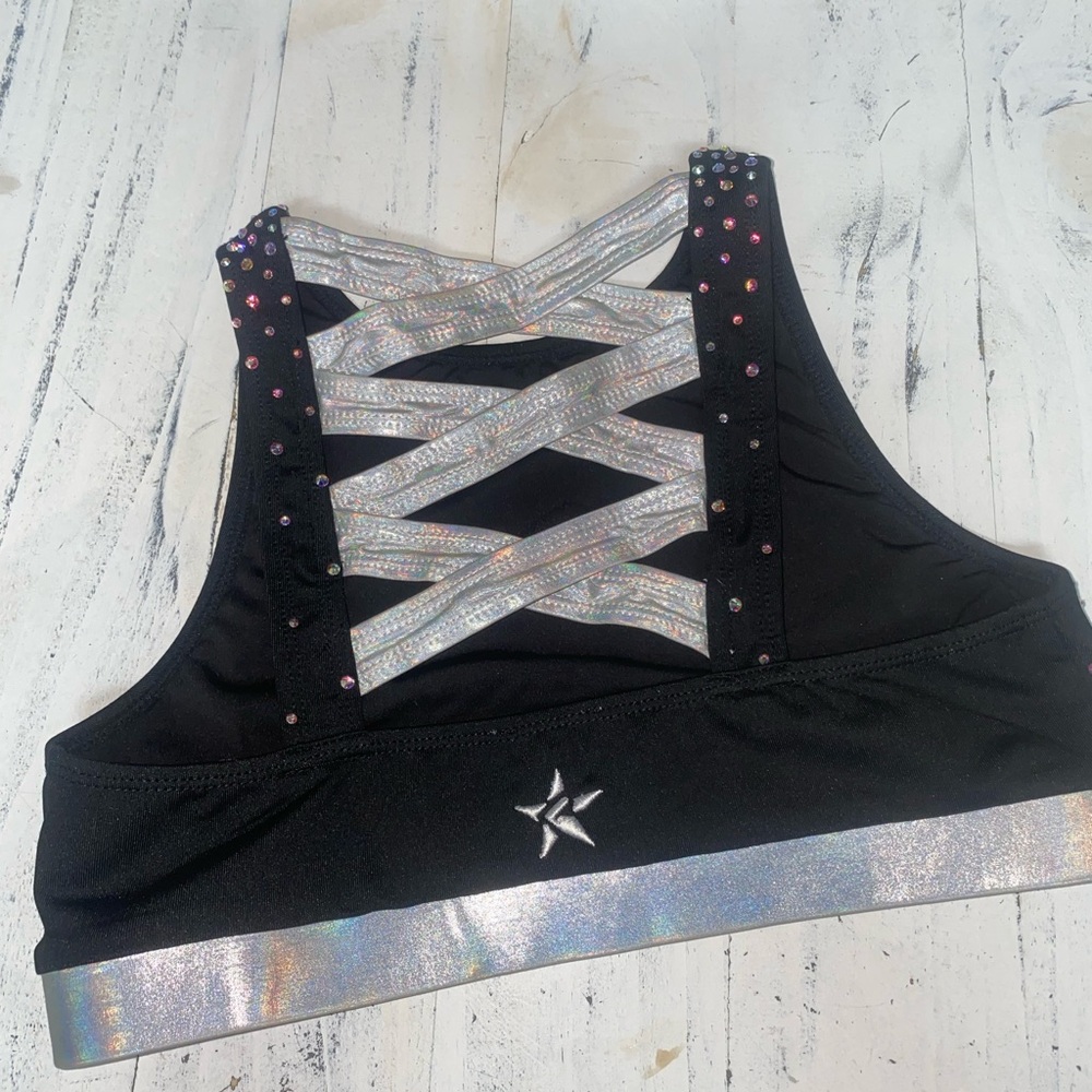 Like new YL Rebel bling cheer outfit costume - Picture 4 of 9